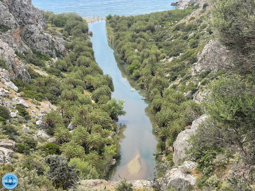 Preveli Gorge (often referring to the lower part of Kourtaliotiko Gorge) is a stunning natural landmark in southern Crete, Rethymno, famous for the Megalopotamos River flowing through it to create a unique lagoon, tropical palm forest, and sandy beach. It is a popular hiking destination featuring steep rocky walls, waterfalls, and a rare palm-lined riverbed leading to the sea