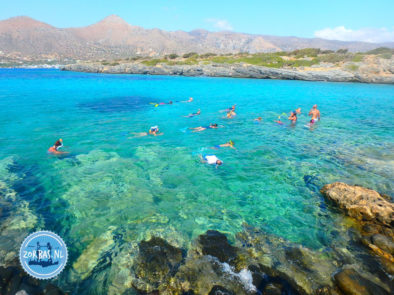 Een dagje op excursie met Zorbas Island hier snorkelen we in de baai van Elounda