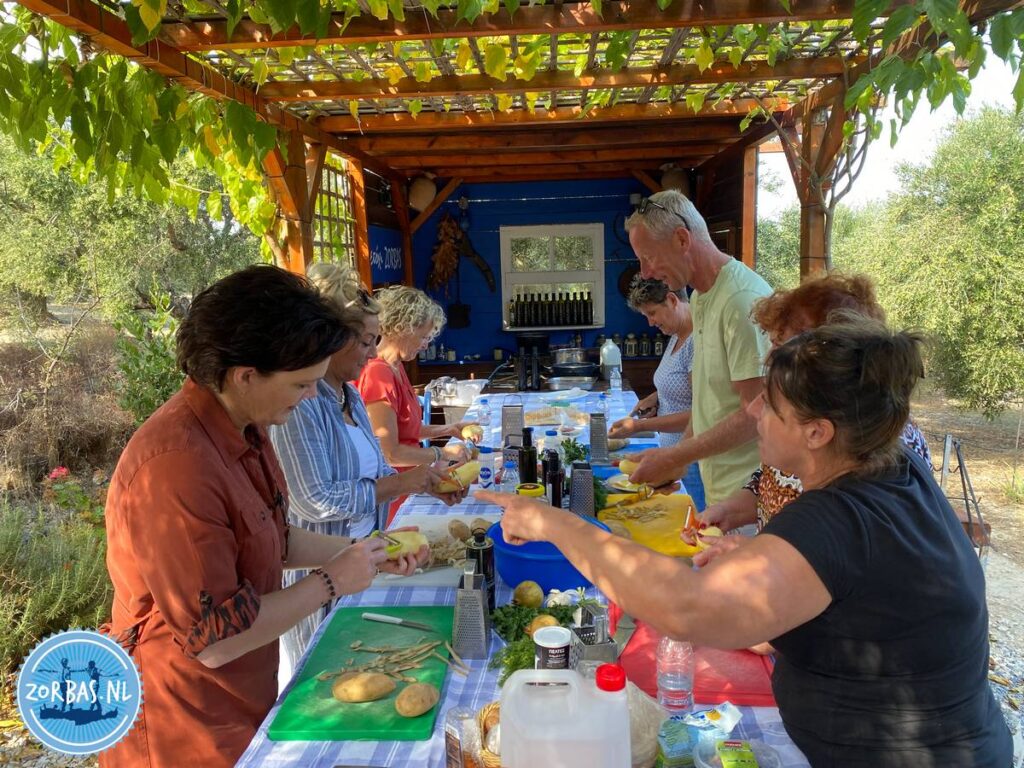 Learn how to cook fresh homemade Greek recipes during a cooking holiday at Zorbas Island, Crete
